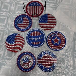 Patriotic Beaded Coasters Set